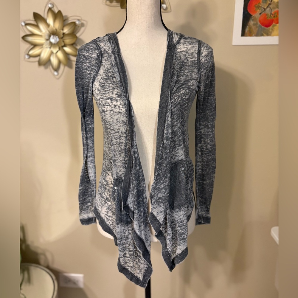 Sugar Rush Distressed Gray Wrap Hoodie - Y2K Era - Picture 2 of 11